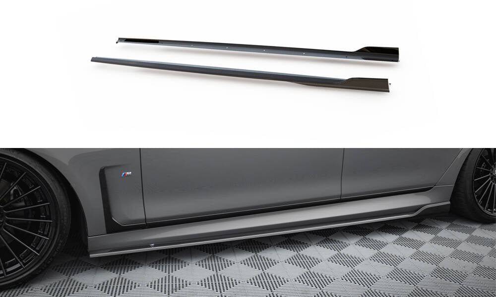 For BMW F10 M5 550i M-Sport 2011-16 REAL CARBON Side Skirt Extension Lip Spoiler For BMW F10 M5 550i M-Sport 2011-16 REAL CARBON Side Skirt Extension Lip Spoiler