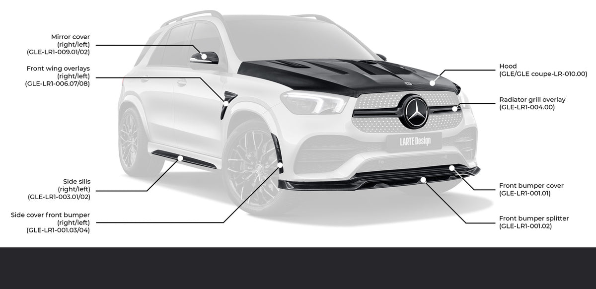 Larte Design - Front Bumper Overlay Mercedes Benz GLE-Class AMG