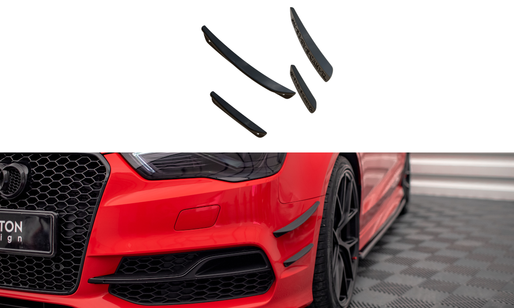 Maxton Design Front Bumper Canards Audi S3 / A3 SLine 8V Sedan