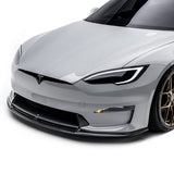 Adro - Carbon Fiber Front Lip Tesla Model S Plaid - Royal Body Kits