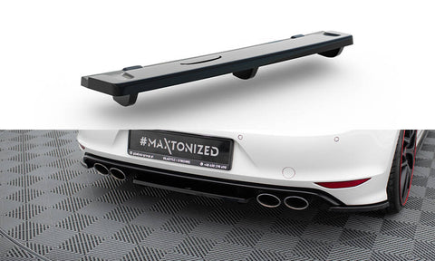 Maxton Design - Central Rear Splitter (with vertical bars) Volkswagen Golf R MK7
