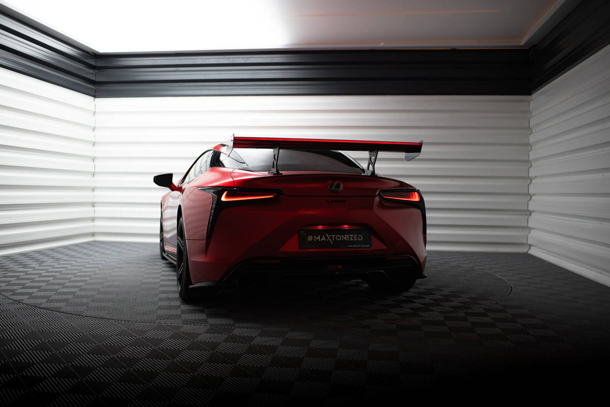 Lexus Lc Rear End Maxton Design - Carbon Fiber Rear Wing with Internal Brackets Uprights ...