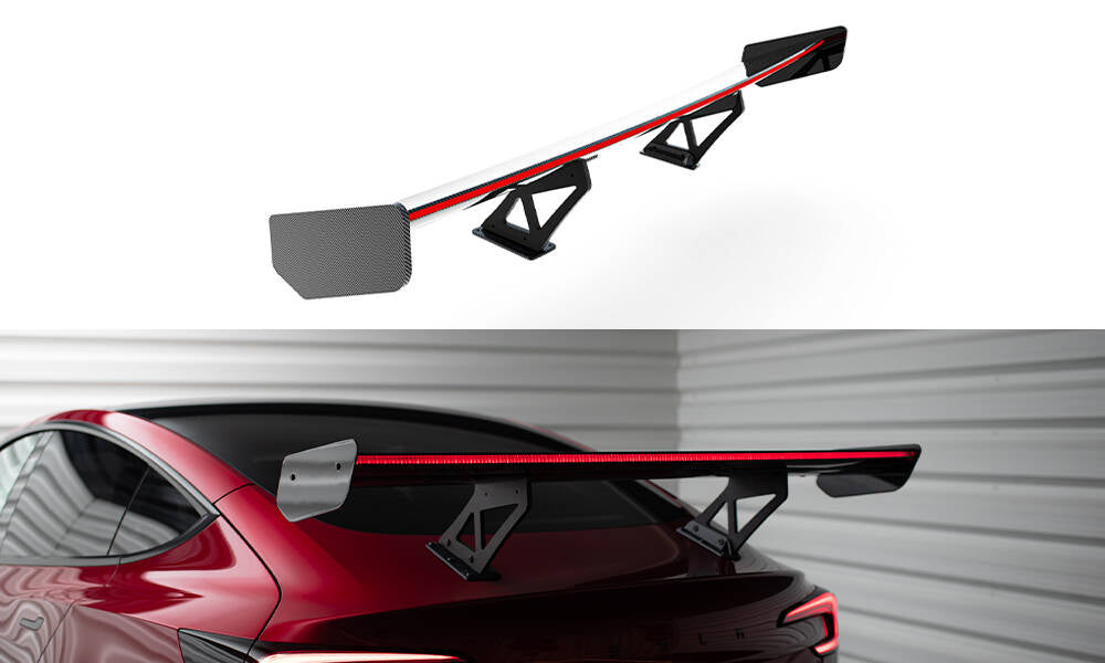 Maxton Design - Carbon Fiber Rear Wing + LED Tesla Model 3 | Royal Body ...