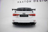 Maxton Design - Carbon Fiber Rear Wing with External Brackets Uprights Audi A3 / A3 S-Line / S3 / RS3 Sedan 8V / 8V (Facelift) - Royal Body Kits