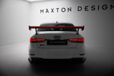 Maxton Design - Carbon Fiber Rear Wing with External Brackets Uprights + LED Audi A3 / A3 S-Line / S3 / RS3 Sedan 8V / 8V (Facelift) - Royal Body Kits