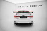 Maxton Design - Carbon Fiber Rear Wing with External Brackets Uprights + LED Audi A3 / A3 S-Line / S3 / RS3 Sedan 8V / 8V (Facelift) - Royal Body Kits