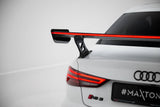 Maxton Design - Carbon Fiber Rear Wing with External Brackets Uprights + LED Audi A3 / A3 S-Line / S3 / RS3 Sedan 8V / 8V (Facelift) - Royal Body Kits