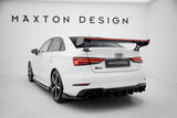Maxton Design - Carbon Fiber Rear Wing with External Brackets Uprights + LED Audi A3 / A3 S-Line / S3 / RS3 Sedan 8V / 8V (Facelift) - Royal Body Kits