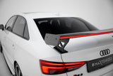 Maxton Design - Carbon Fiber Rear Wing with External Brackets Uprights + LED Audi A3 / A3 S-Line / S3 / RS3 Sedan 8V / 8V (Facelift) - Royal Body Kits