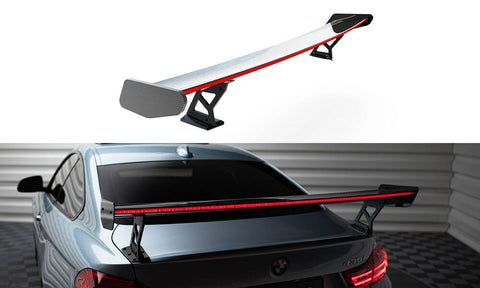 Maxton Design - Carbon Fiber Rear Wing with External Brackets Uprights + LED BMW Series 4 / Series 4 M-Pack Coupe F32