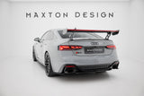 Maxton Design - Carbon Fiber Rear Wing with External Brackets Uprights V.1 + LED Audi A5 / A5 S-Line / S5 / RS5 Coupe F5 / F5 Facelift - Royal Body Kits