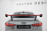 Maxton Design - Carbon Fiber Rear Wing with External Brackets Uprights V.1 + LED Audi A5 / A5 S-Line / S5 / RS5 Coupe F5 / F5 Facelift - Royal Body Kits