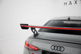 Maxton Design - Carbon Fiber Rear Wing with External Brackets Uprights V.1 + LED Audi A5 / A5 S-Line / S5 / RS5 Coupe F5 / F5 Facelift - Royal Body Kits