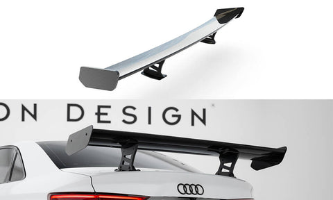 Maxton Design - Carbon Fiber Rear Wing with Internal Brackets Uprights Audi A3 / A3 S-Line / S3 / RS3 Sedan 8V / 8V (Facelift) - Royal Body Kits