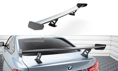 Maxton Design - Carbon Fiber Rear Wing with Internal Brackets Uprights BMW Series 4 / Series 4 M-Pack Coupe F32