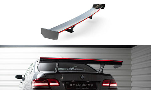 Maxton Design - Carbon Fiber Rear Wing with Internal Brackets Uprights + LED BMW Series 3 / M3 Coupe E92
