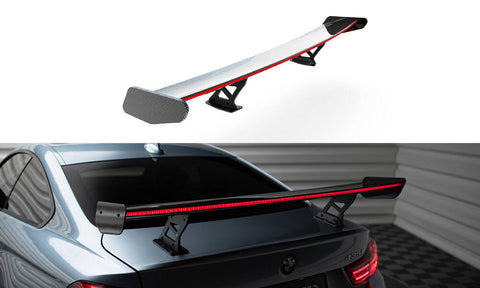 Maxton Design - Carbon Fiber Rear Wing with Internal Brackets Uprights + LED BMW Series 4 / Series 4 M-Pack Coupe F32
