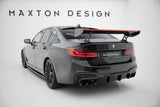 Maxton Design - Carbon Fiber Rear Wing with Internal Brackets Uprights + LED BMW Series 5 / M5 Sedan G30 / F90 - Royal Body Kits