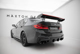 Maxton Design - Carbon Fiber Rear Wing with Internal Brackets Uprights + LED BMW Series 5 / M5 Sedan G30 / F90 - Royal Body Kits