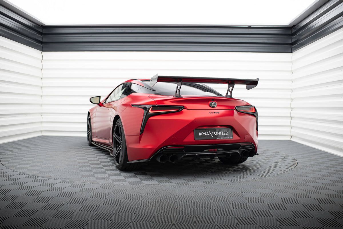 Lexus Lc Rear End Maxton Design - Carbon Fiber Rear Wing with Internal Brackets Uprights ...