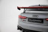 Maxton Design - Carbon Fiber Rear Wing with Upper Swan Mounting + LED Audi A5 / A5 S-Line / S5 / RS5 Coupe F5 / F5 Facelift - Royal Body Kits