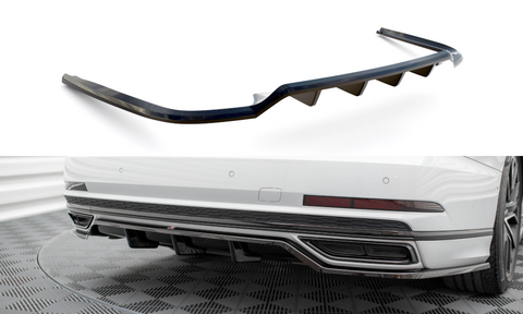 Maxton Design - Central Rear Splitter (with Vertical Bars) Audi A8 S-Line D5