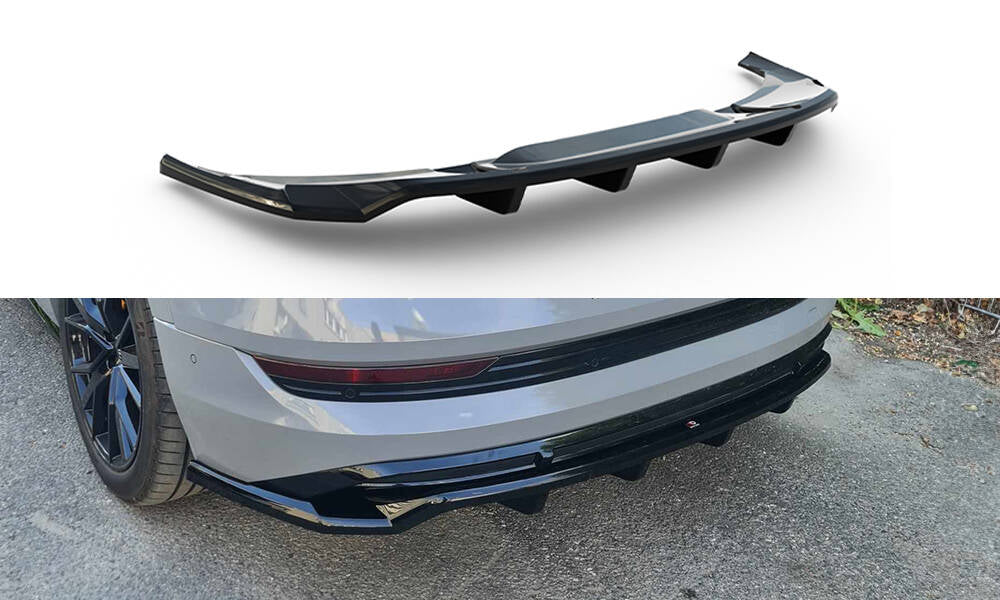 Maxton Design - Central Rear Splitter (with Vertical Bars) Audi E-Tron ...