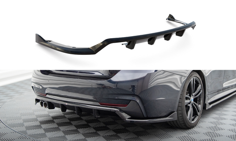 Maxton Design - Central Rear Splitter (with Vertical Bars) BMW Series 4 Gran Coupe / Coupe / Cabrio M-Pack F36 / F32 / F33 Rear Diffuser Maxton Design royalty-bespoke.myshopify.com