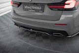 Maxton Design - Central Rear Splitter (with Vertical Bars) BMW Series 5 G30/G31 (Facelift) Rear Diffuser Maxton Design royalty-bespoke.myshopify.com