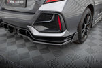Maxton Design - Central Rear Splitter (with Vertical Bars) + Flaps Honda Civic Sport MK10