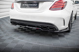 Maxton Design - Central Rear Splitter (with Vertical Bars) Mercedes Benz C63 AMG Sedan/Estate W205/S205 Rear Diffuser Maxton Design royalty-bespoke.myshopify.com