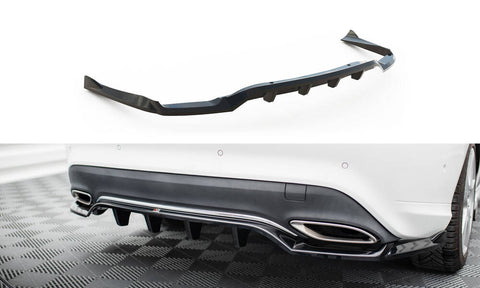 Maxton Design - Central Rear Splitter (with Vertical Bars) Mercedes Benz CLA-Class C117 (Facelift)
