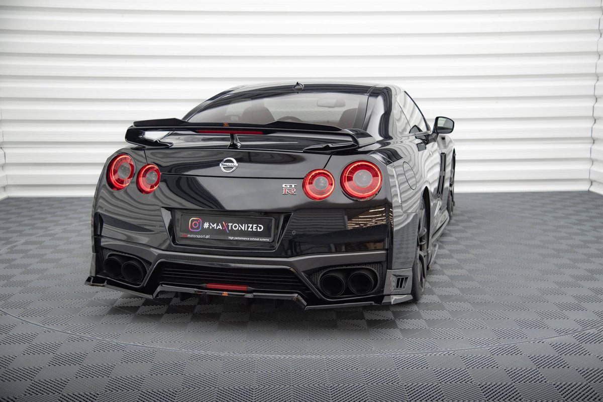 Maxton Design - Central Rear Splitter (With Vertical Bars) Nissan GTR ...
