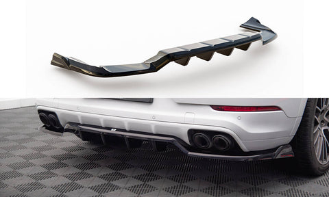 Maxton Design - Central Rear Splitter (with Vertical Bars) Porsche Cayenne Coupe MK3