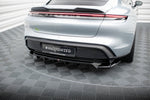 Maxton Design - Central Rear Splitter (with Vertical Bars) Porsche Taycan / 4 / 4S / GTS MK1