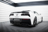 Maxton Design - Central Rear Splitter (with Vertical Bars) + Rear Side Splitters Chevrolet Corvette C7 Rear Diffuser Maxton Design royalty-bespoke.myshopify.com