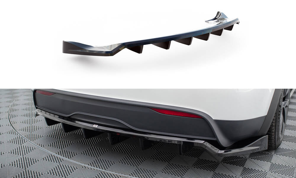 Maxton Design - Central Rear Splitter (with Vertical Bars) Tesla Model ...