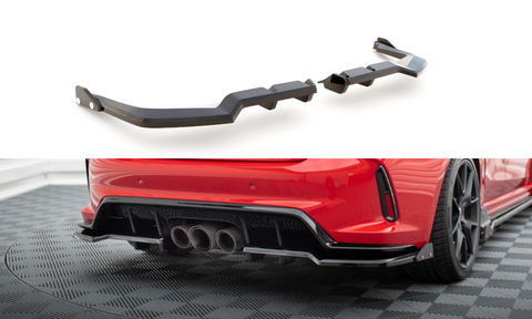 Maxton Design - Central Rear Splitter (with Vertical Bars) V.1 + Flaps Honda Civic Type R MK11 Rear Diffuser Maxton Design royalty-bespoke.myshopify.com