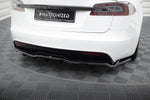 Maxton Design - Central Rear Splitter (with Vertical Bars) V.2 Tesla Model S Plaid MK1 (Facelift)