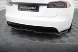 Maxton Design - Central Rear Splitter (with Vertical Bars) V.2 Tesla Model S Plaid MK1 (Facelift) Rear Diffuser Maxton Design royalty-bespoke.myshopify.com