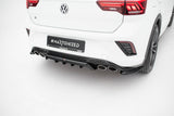 Maxton Design - Central Rear Splitter (with Vertical Bars) Volkswagen T-Roc R MK1 Rear Diffuser Maxton Design royalty-bespoke.myshopify.com