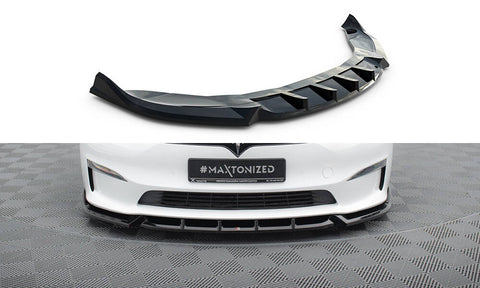 Maxton Design - Front Splitter V.1 Tesla Model S Plaid MK1 (Facelift)