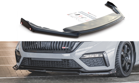 Maxton Design - Front Splitter + Flaps V.2 Skoda Octavia RS MK4