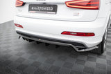 Maxton Design - Central Rear Splitter (with Vertical Bars) Audi Q3 S-Line 8U Rear Diffuser Maxton Design royalty-bespoke.myshopify.com