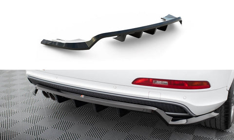 Maxton Design - Central Rear Splitter (with Vertical Bars) Audi Q3 S-Line 8U