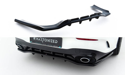 Maxton Design - Rear Splitter (with Vertical Bars) Mercedes Benz CLA35/45 AMG Coupe C118 / Shooting Brake X118 (Facelift) - Royal Body Kits