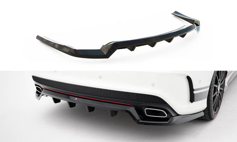 Maxton Design - Rear Splitter (with Vertical Bars) Mercedes Benz CLA-Class AMG-Line C117 Rear Diffuser Maxton Design royalty-bespoke.myshopify.com
