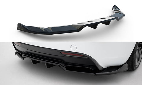 Maxton Design - Rear Splitter (with Vertical Bars) V.1 Tesla Model 3 Performance MK1 (Facelift) - Royal Body Kits