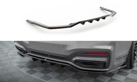Maxton Design - Central Rear Splitter (with Vertical Bars) V.2 BMW Series 7 M-Pack G11 (Facelift)