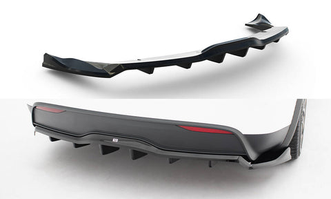 Maxton Design - Rear Splitter (with Vertical Bars) V.2 Tesla Model X MK1 (Facelift) Rear Diffuser Maxton Design royalty-bespoke.myshopify.com
